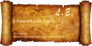 Lövenstein Emil névjegykártya