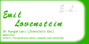 emil lovenstein business card
